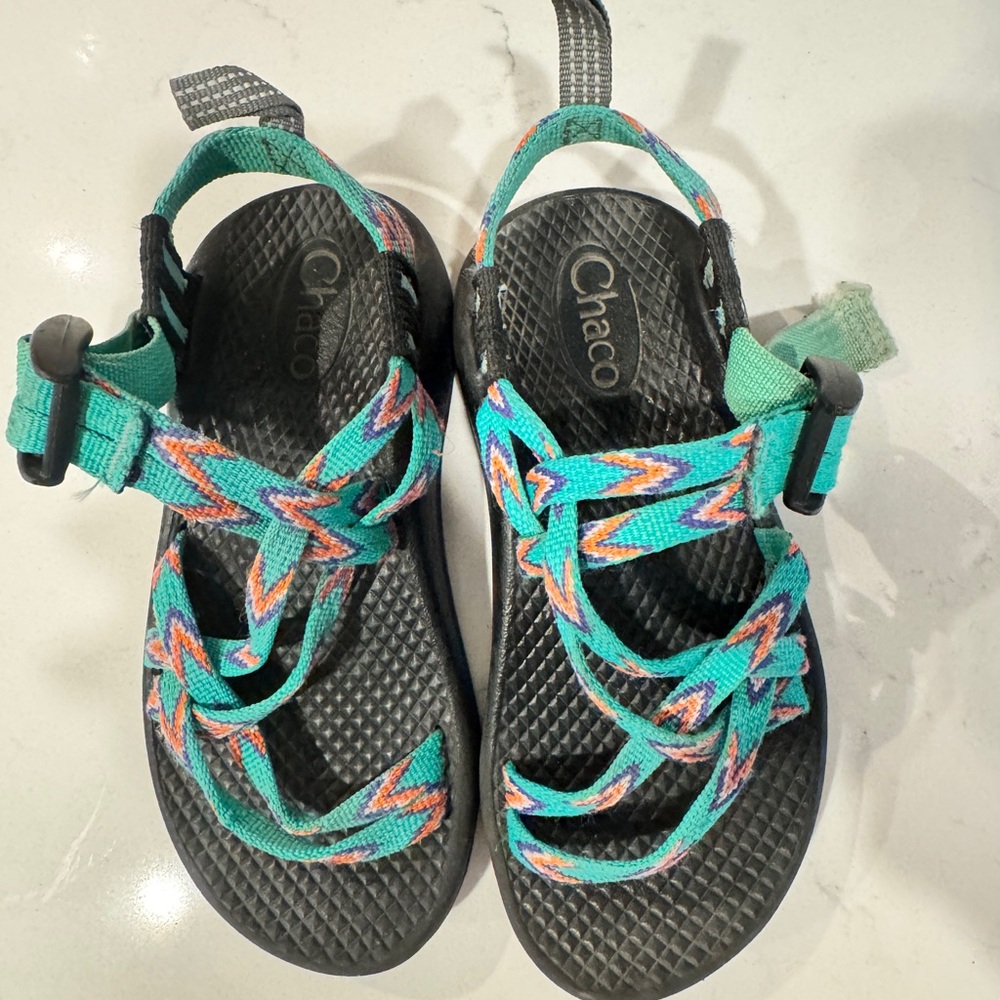 Chaco Green and Black Adventure Sandals